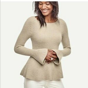 Ann Taylor Ribbed Peplum Sweater